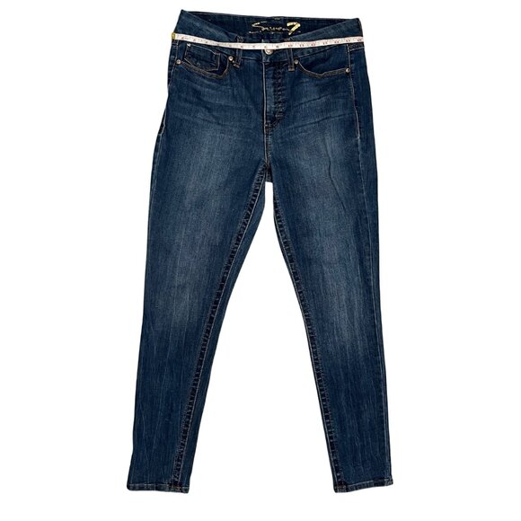 Seven7 Women's Tummyless High Rise Stretch Dark Wash Classic Skinny Jeans Sz 10 - Picture 4 of 16